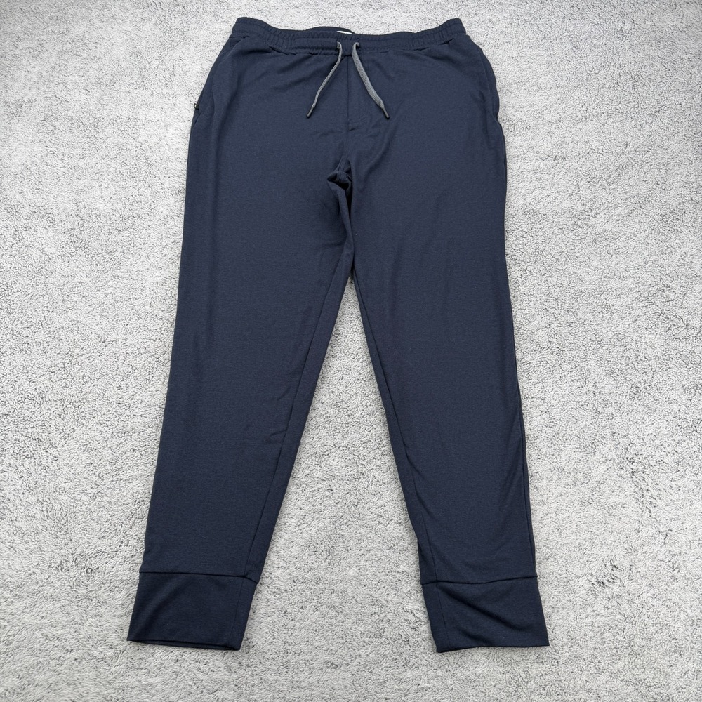 Onia Jogger Pants Large Navy Blue Drawstring Pocket Tapered Stretch Sweatpants